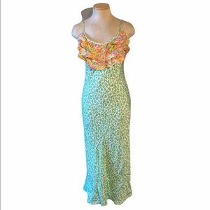 Rixo for Target Leopard Ruffle Slip Dress NWT XS